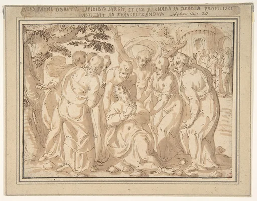 Saint Paul Surrounded by Disciples after His Lapidation at Lystra (Acts 14:20)