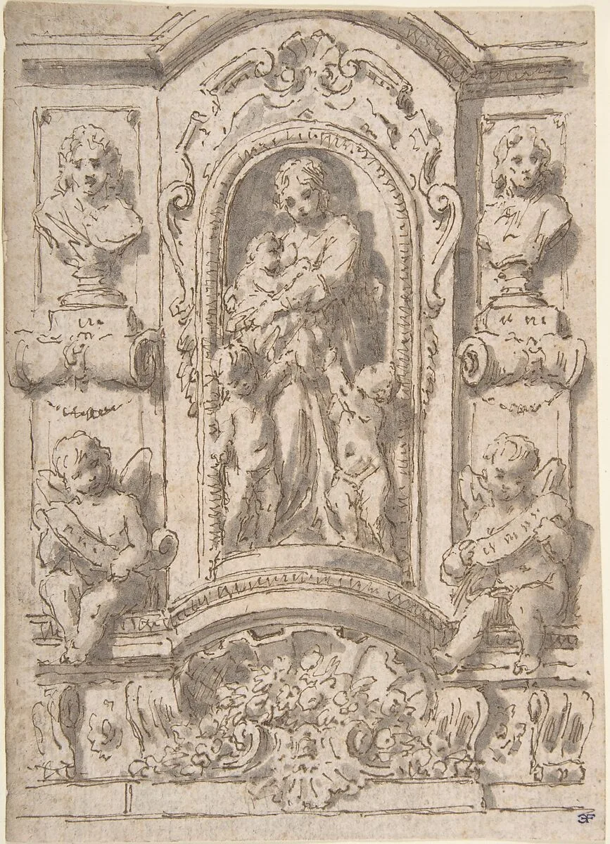 Design for a Niche — Anonymous, Italian, Bolognese 18th century artist