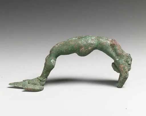 Handle of a cista with girl