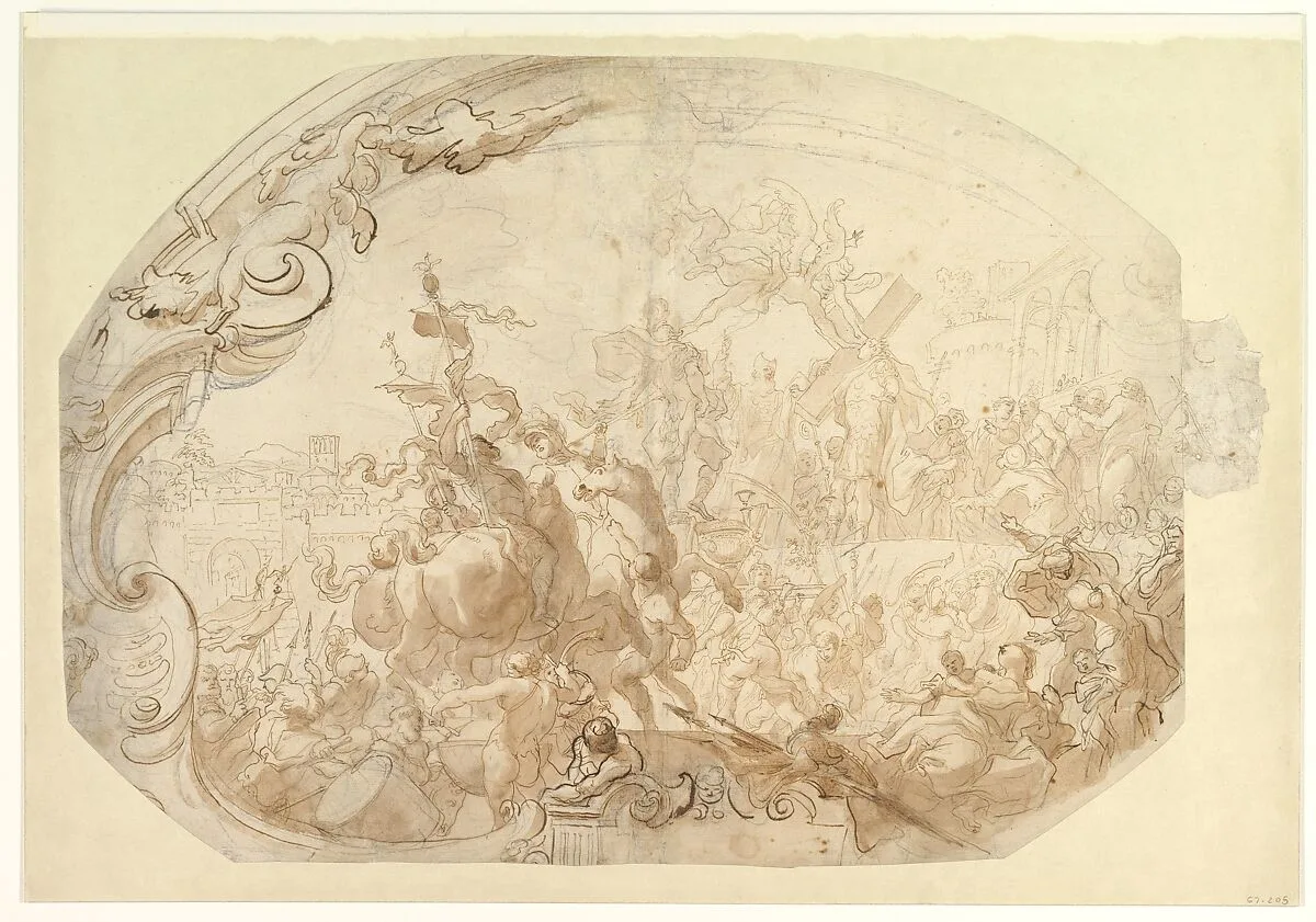 Study for Emperor Heraclius Carrying the Cross into Jerusalem — Gregorio de' Ferrari
