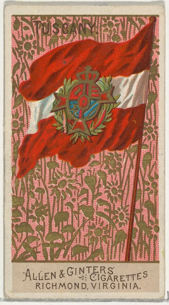 Tuscany, from Flags of All Nations, Series 2 (N10) for Allen & Ginter Cigarettes Brands — Allen & Ginter