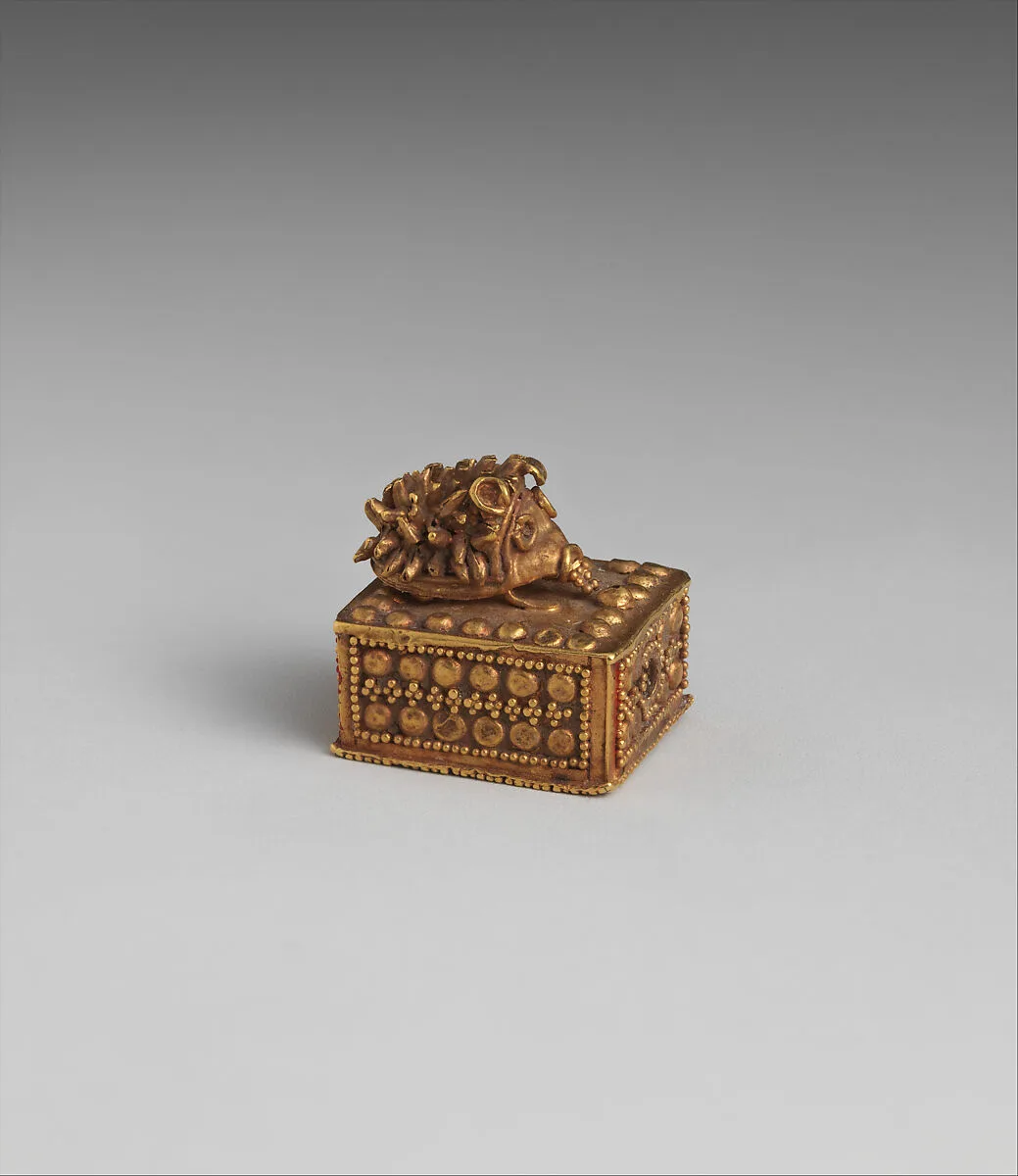 Hedgehog on box pendant — Unknown