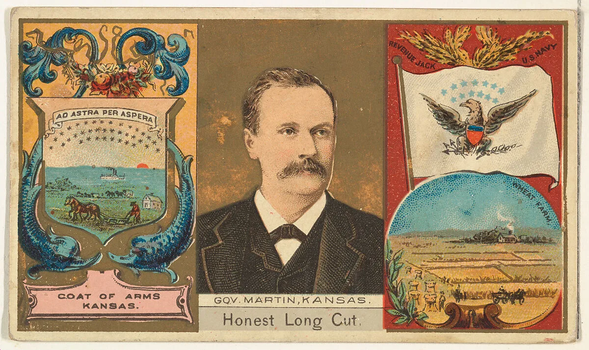 Governor Martin, Kansas, from "Governors, Arms, Etc." series (N133-1), issued by Duke Sons & Co. — W. Duke, Sons & Co.