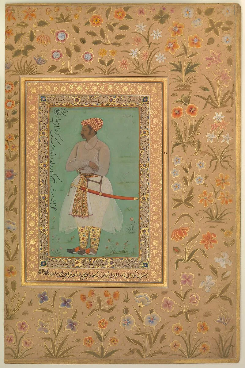 "Portrait of Maharaja Bhim Kanwar", Folio from the Shah Jahan Album — Nanha|Mir 'Ali Haravi