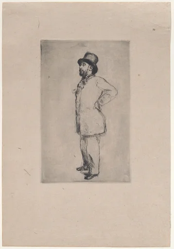 Portrait of Edgar Degas, wearing a hat