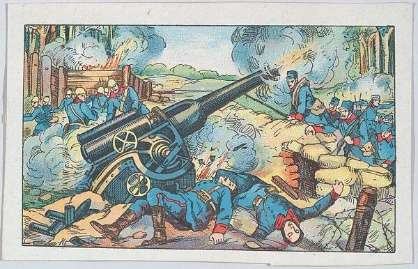 Defense of a forest in the front line at Champagne, from 'Europe During the War' — Anonymous, 20th century