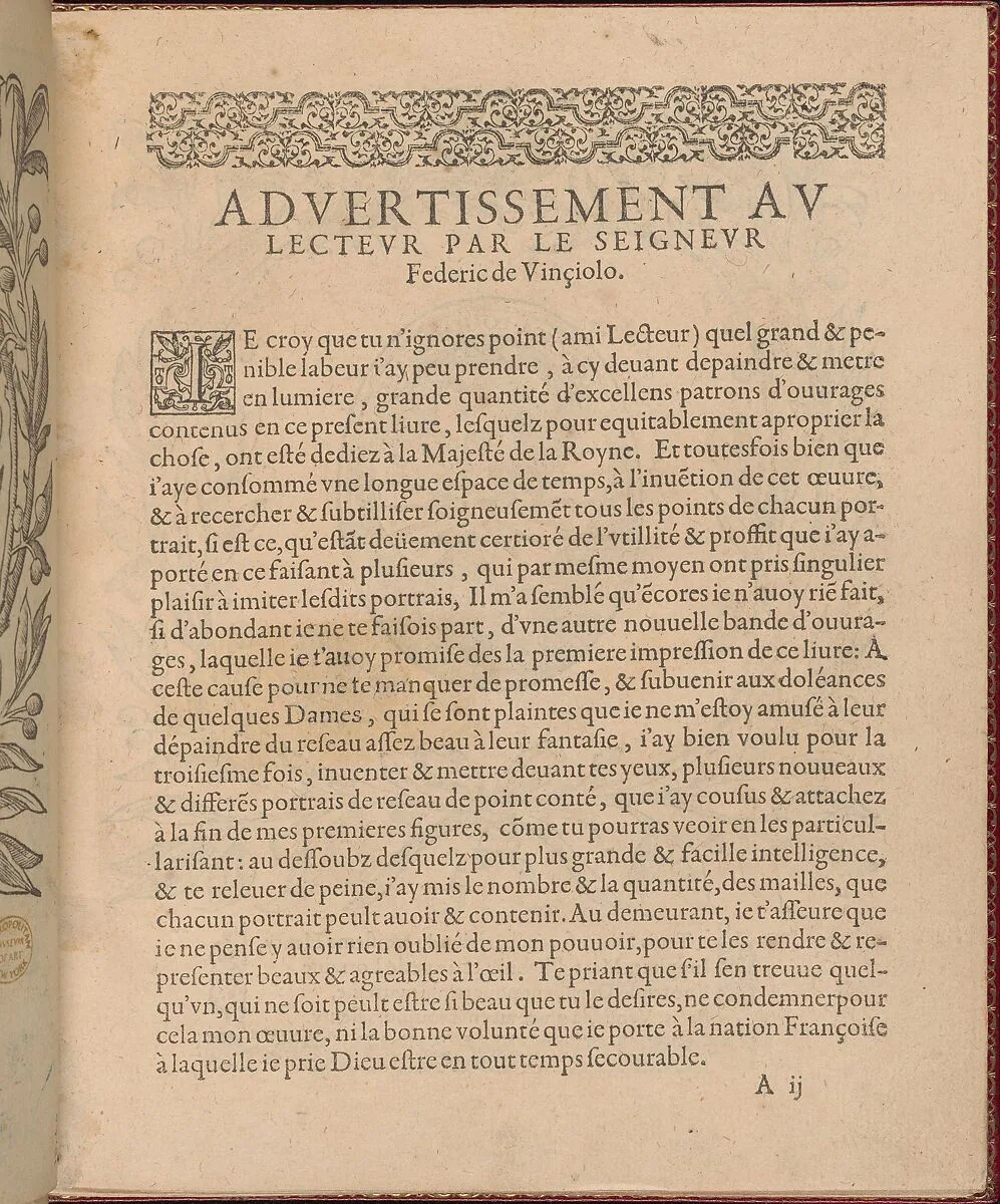Les Singuliers et Nouveaux Portraicts... page 2 (recto) — Jean Le Clerc|Henri III, King of France and Poland|Louise de Lorraine-Vaudemont|Chambolle-Duru|Federico de Vinciolo