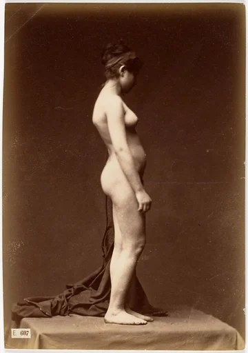 [Young Woman, Nude, Full Figure in Profile]