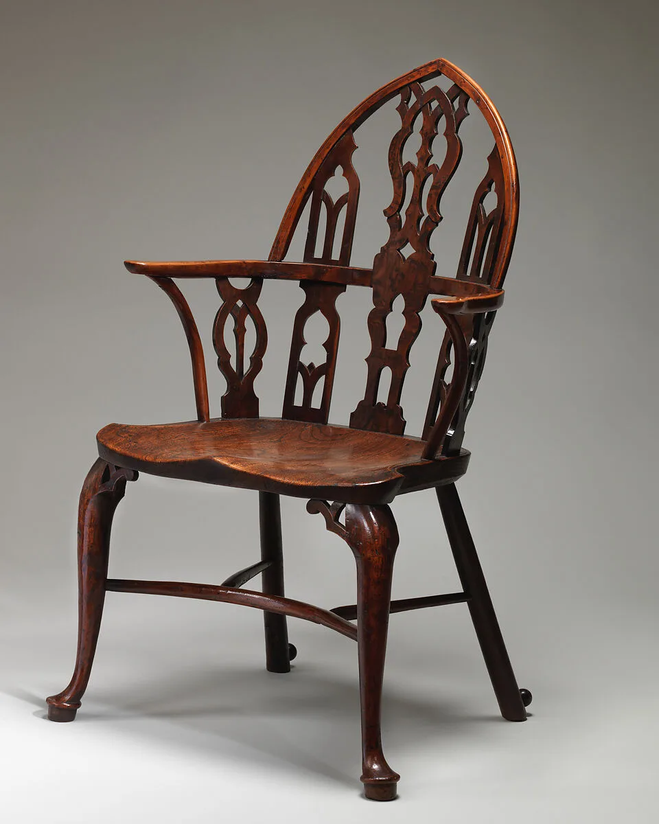Gothic Windsor armchair (one of a pair) — Unknown