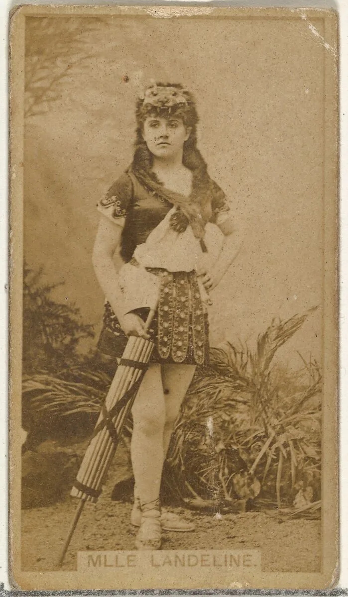 Mlle. Landeline, from the Actors and Actresses series (N145-8) issued by Duke Sons & Co. to promote Duke Cigarettes — American Tobacco Company|W. Duke, Sons & Co.