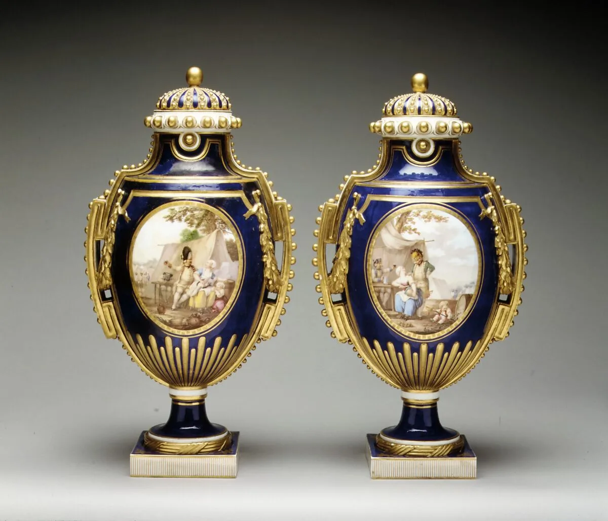 Vase (vase à perles) (one of a pair) — Sèvres Manufactory|Jean-Louis Morin|Jean-Baptiste Tandart