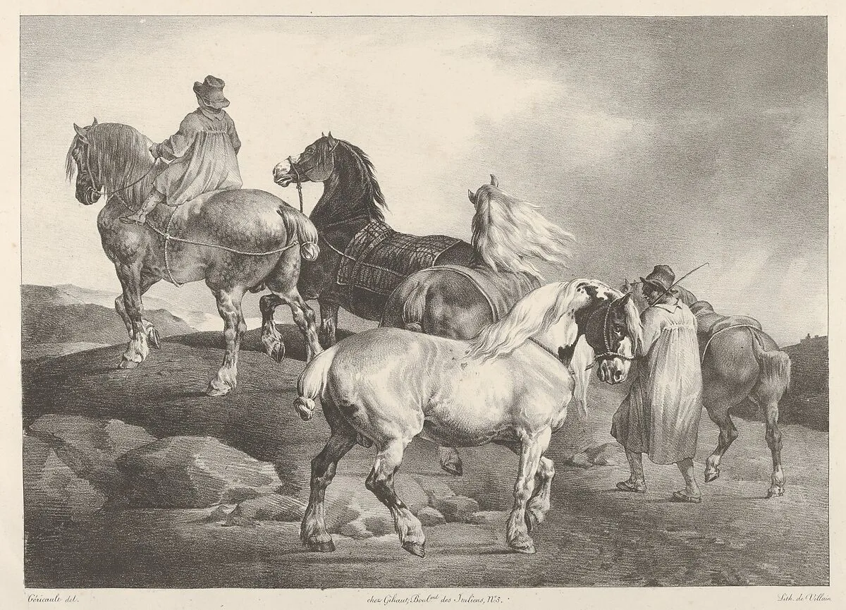 Horses Driven to a Fair — Théodore Gericault