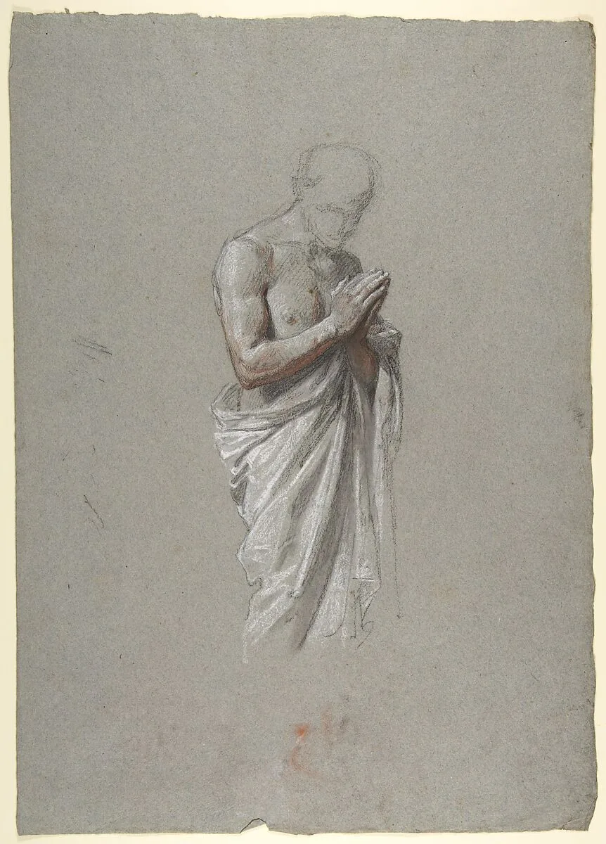 Study for Clovis (middle register; study for wall paintings in the Chapel of Saint Remi, Sainte-Clotilde, Paris, 1858) — Isidore Pils