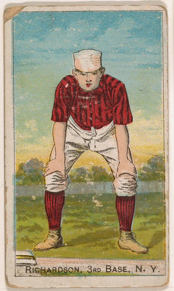 Richardson (Hands At Knees), 3rd Base, New York, from the Gold Coin series (N284) for Gold Coin Chewing Tobacco — D. Buchner & Co., New York