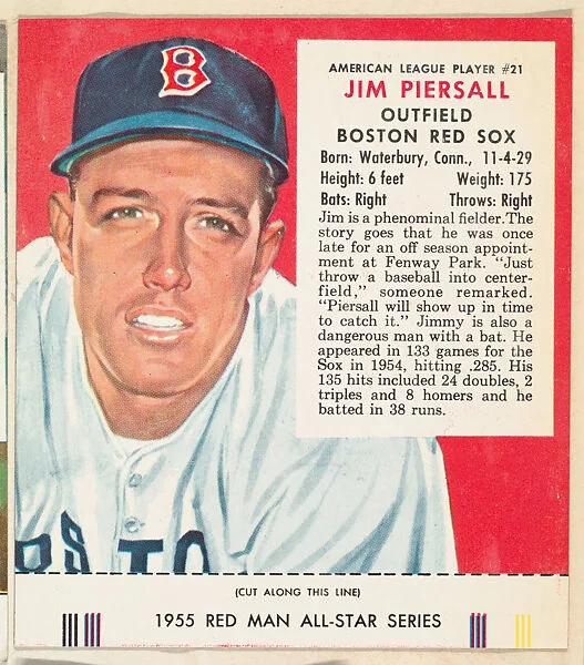 Jim Piersall, from the Major League Baseball series (T235), issued by Red Man Chewing Tobacco — Red Man Chewing Tobacco