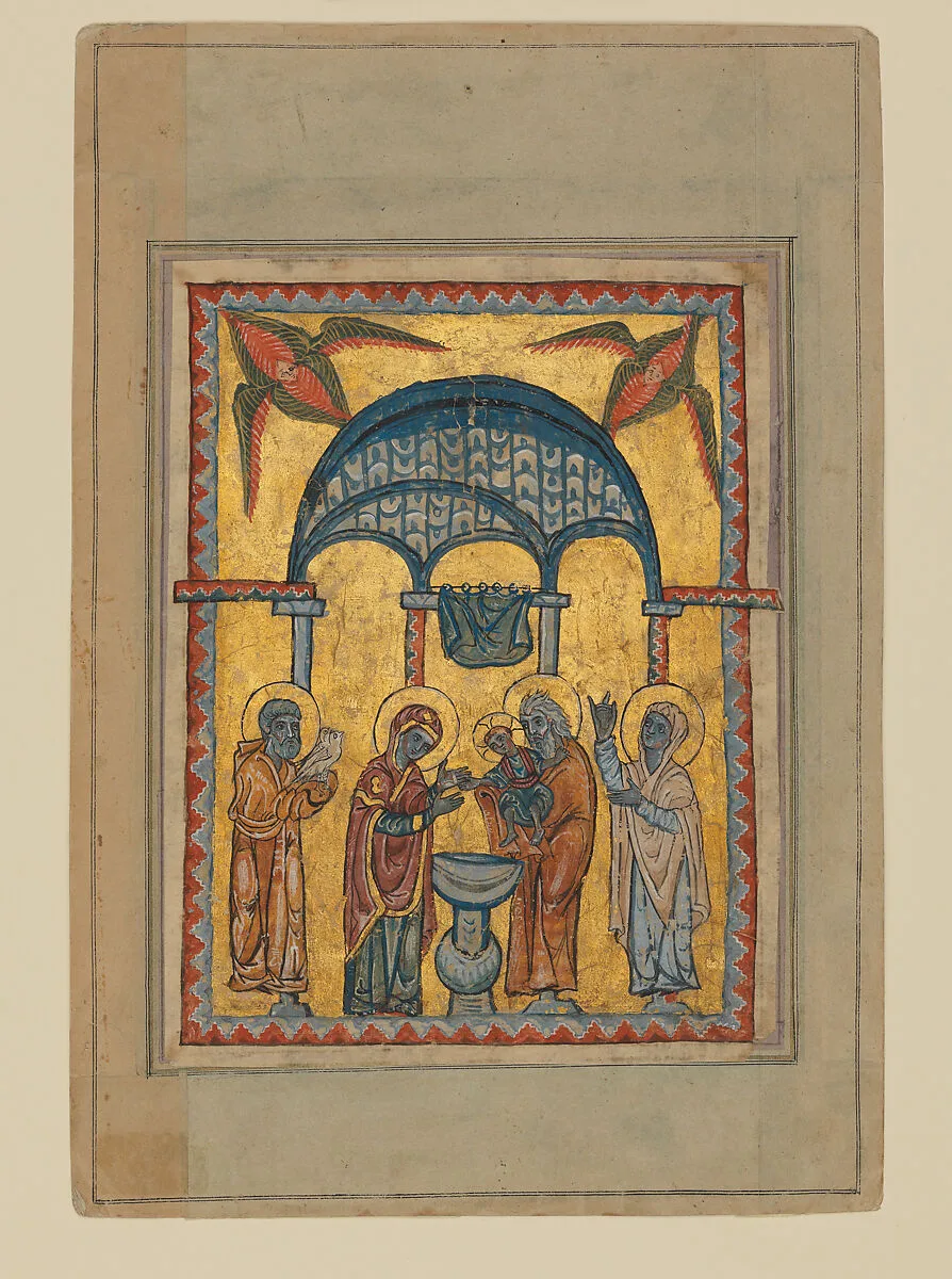 Four miniatures of the life of Christ from a gospel book of 1311 (Presentation, Baptism, Transfiguration, Entry into Jerusalem) — T'oros the Deacon