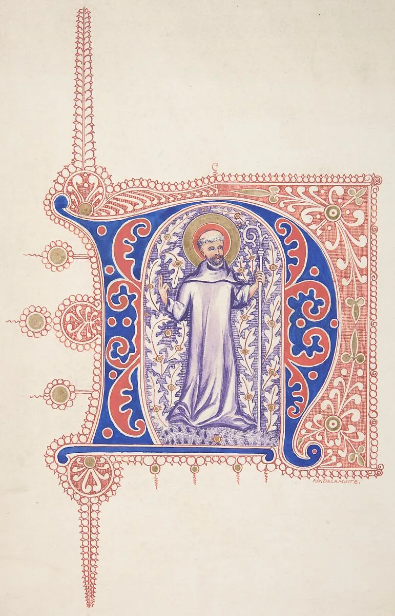 Illuminated Initial "N" — Freeman Gage Delamotte