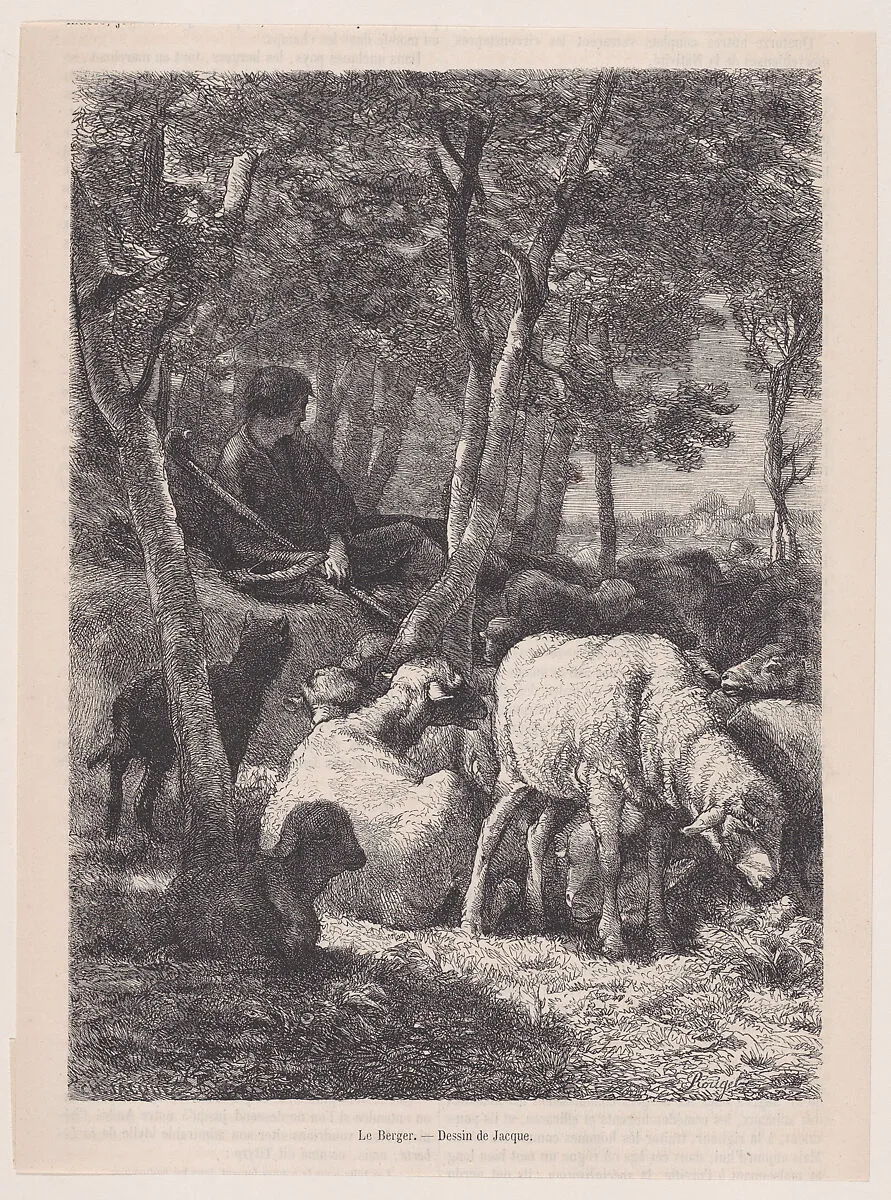 The Shepherd, from "Le Magasin Pittoresque" — Charles Jacque|François Rouget
