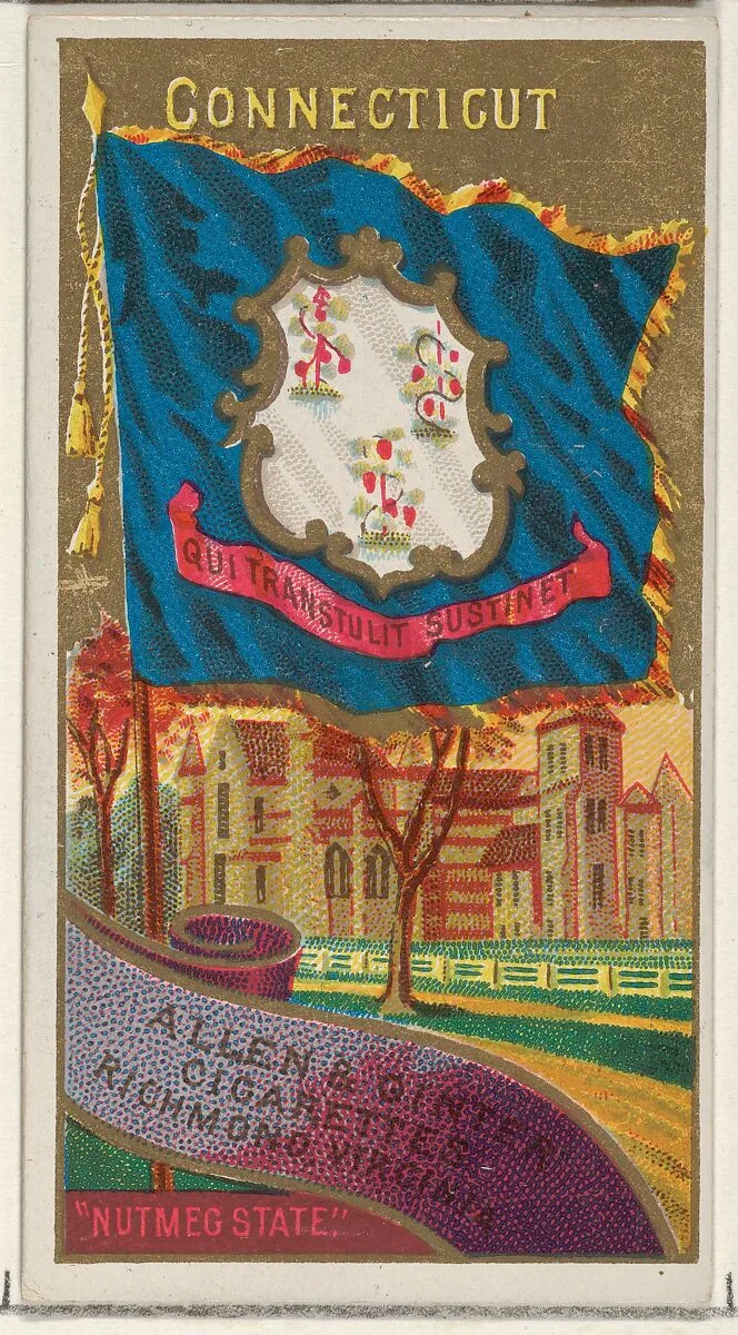Connecticut, from Flags of the States and Territories (N11) for Allen & Ginter Cigarettes Brands — Allen & Ginter
