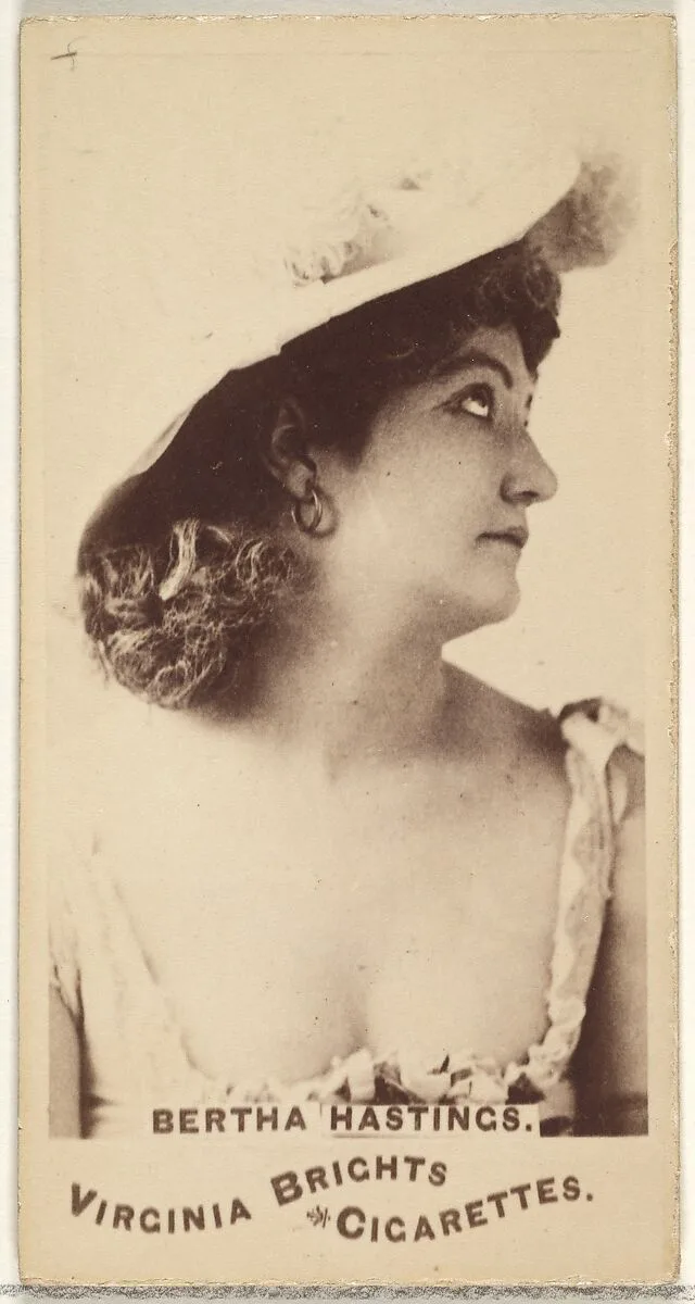 Bertha Hastings, from the Actors and Actresses series (N45, Type 1) for Virginia Brights Cigarettes — Allen & Ginter