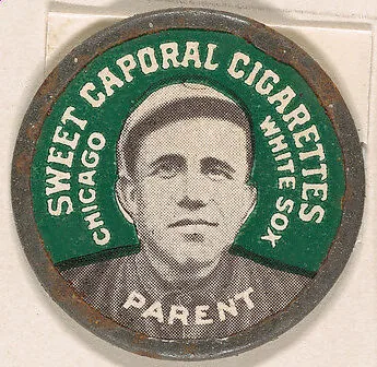 Parent, Chicago White Sox (green), from the Domino Discs series (PX7), issued by Kinney Brothers — Kinney Brothers Tobacco Company