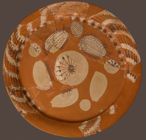 Fragmentary Platter with Fish and Rosettes