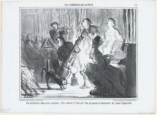An Orchestra in a Fashionable Residence; plate 8 from the series, Les Comédiens de Société, published in "Le Charivari"