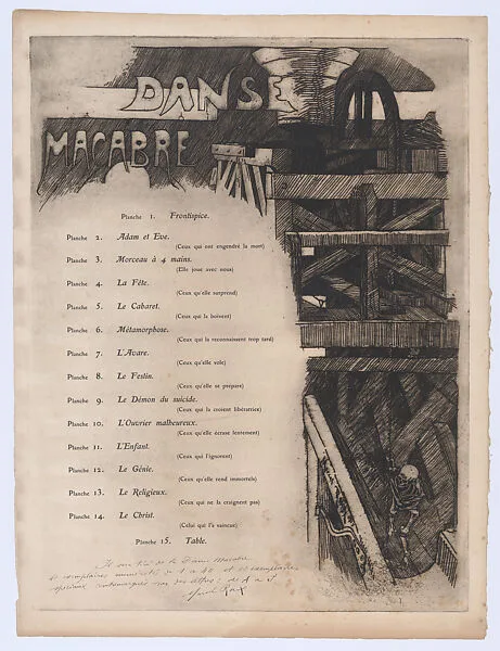 Table of contents for the "Dance of Death" — Marcel Roux
