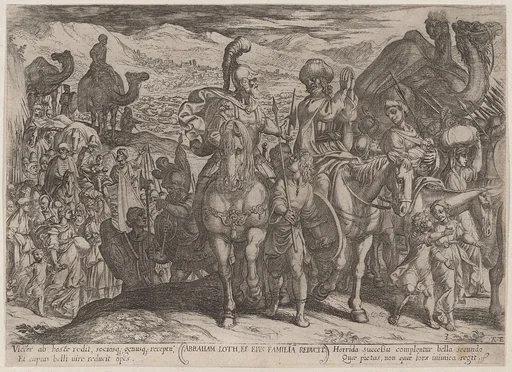 Plate 3: Abraham Taking Lot and His Family to His Own Land, from 'The Battles of the Old Testament'