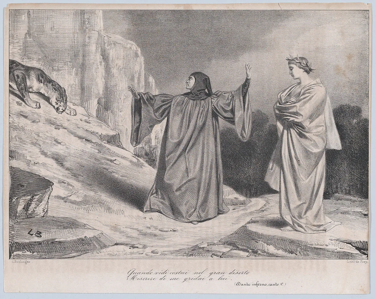 Quando vidi costui nel gran diserte / Misere di me gridai a lui. — Frey|Louis Boulanger