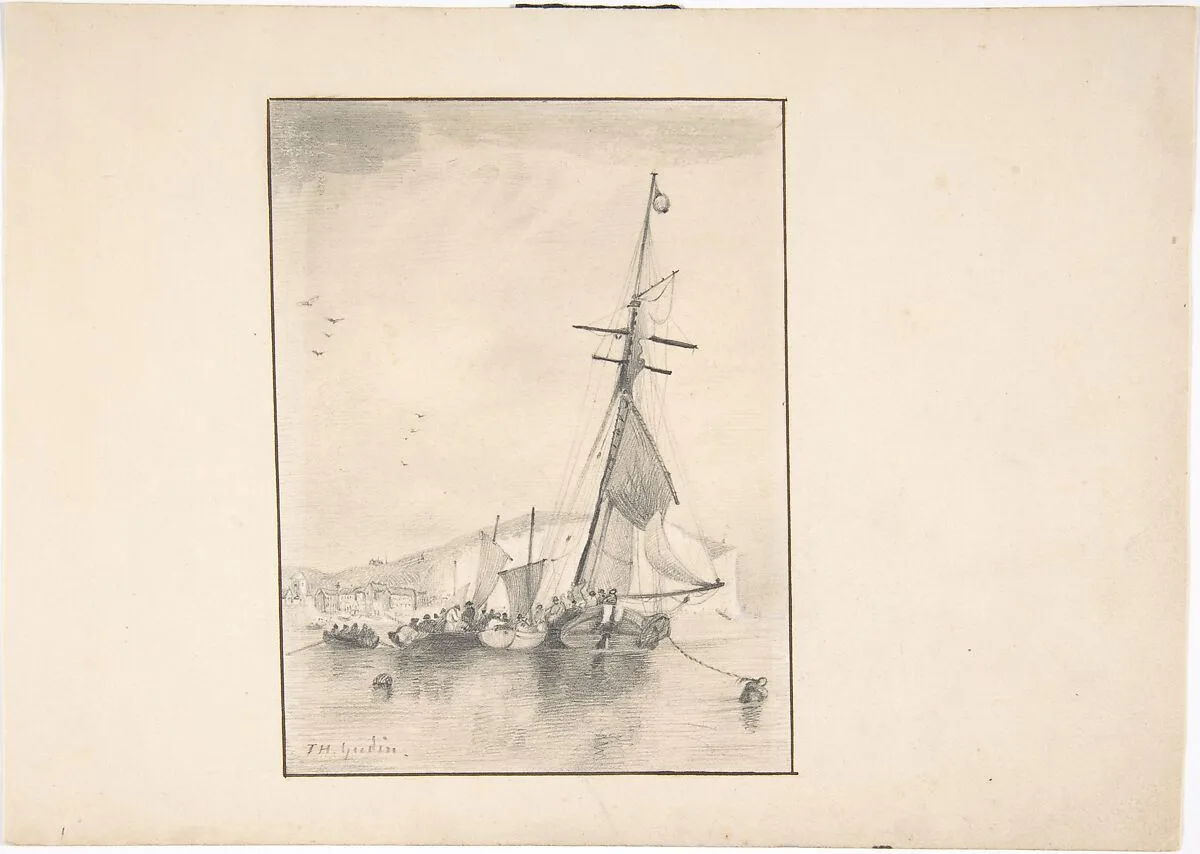 Boats Moored Near Cliffs of Dover — T. H. Yudin