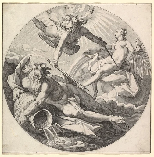 The Second Day (Dies II):  The Division of the Waters, plate 2 from The Creation of the World, a series of seven plates