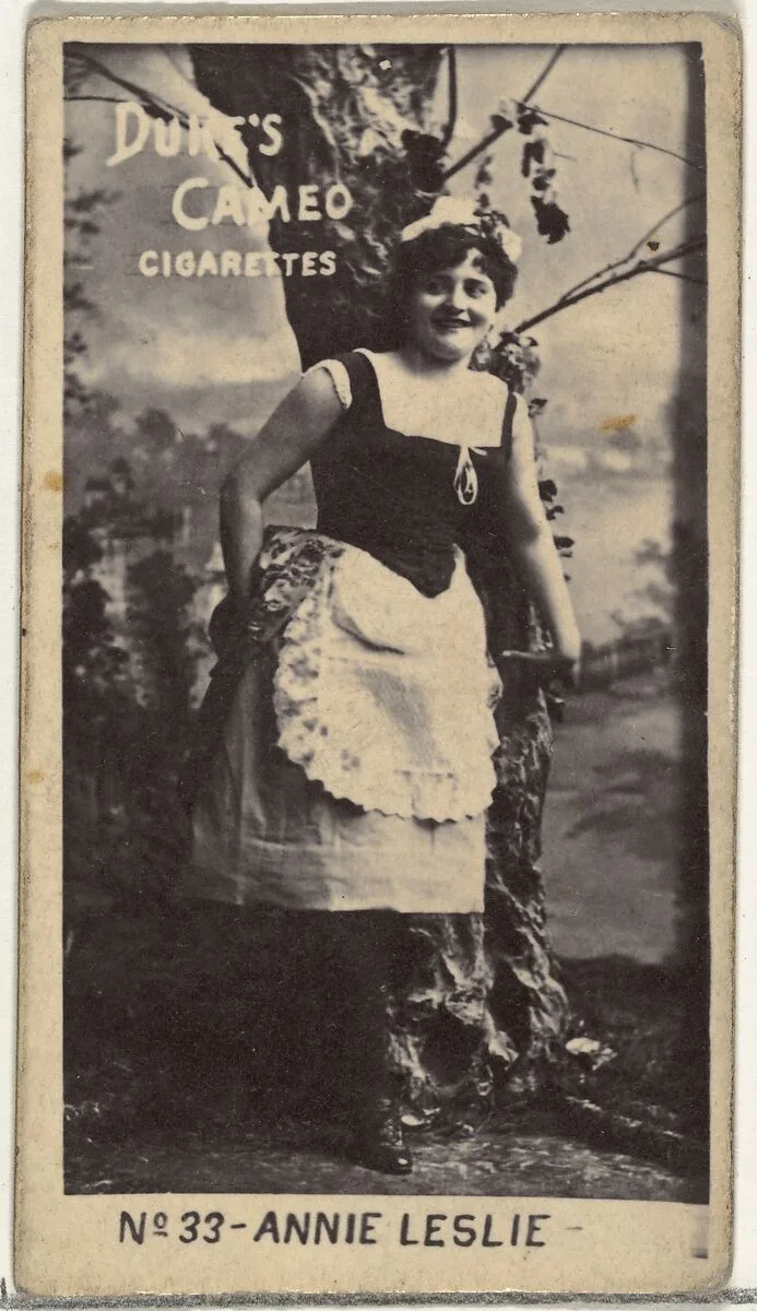 Card Number 33, Annie Leslie, from the Actors and Actresses series (N145-4) issued by Duke Sons & Co. to promote Cameo Cigarettes — W. Duke, Sons & Co.