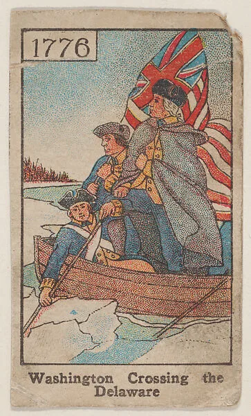 Washington Crossing the Delaware 1776 trade card (W500) — Mayfair Novelty Co.