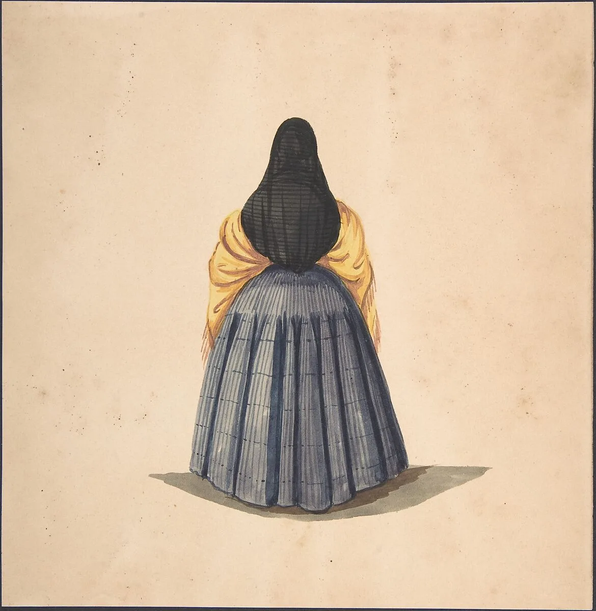 A Standing Woman, Seen from the Back — Anonymous, Peruvian, 19th century