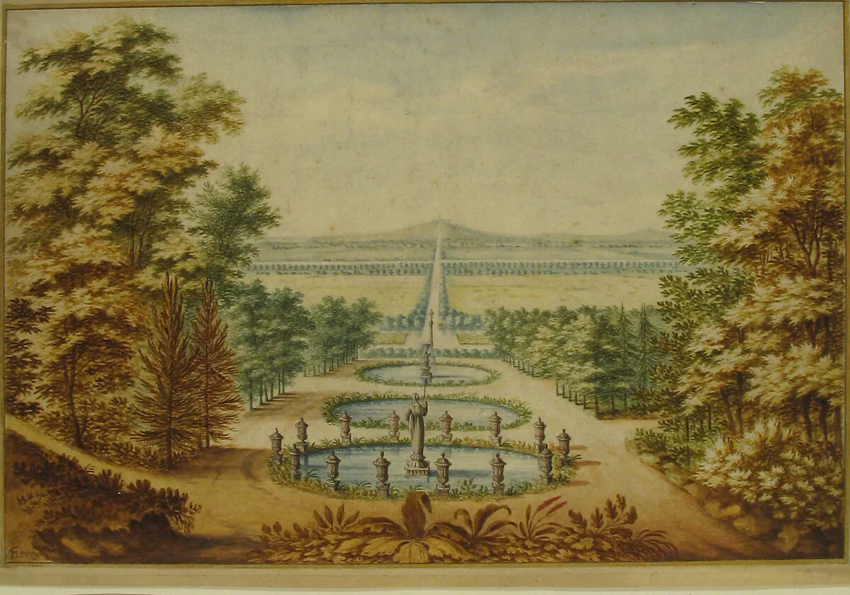 Scenic View of Gardens — Antoine-Claude Fleury