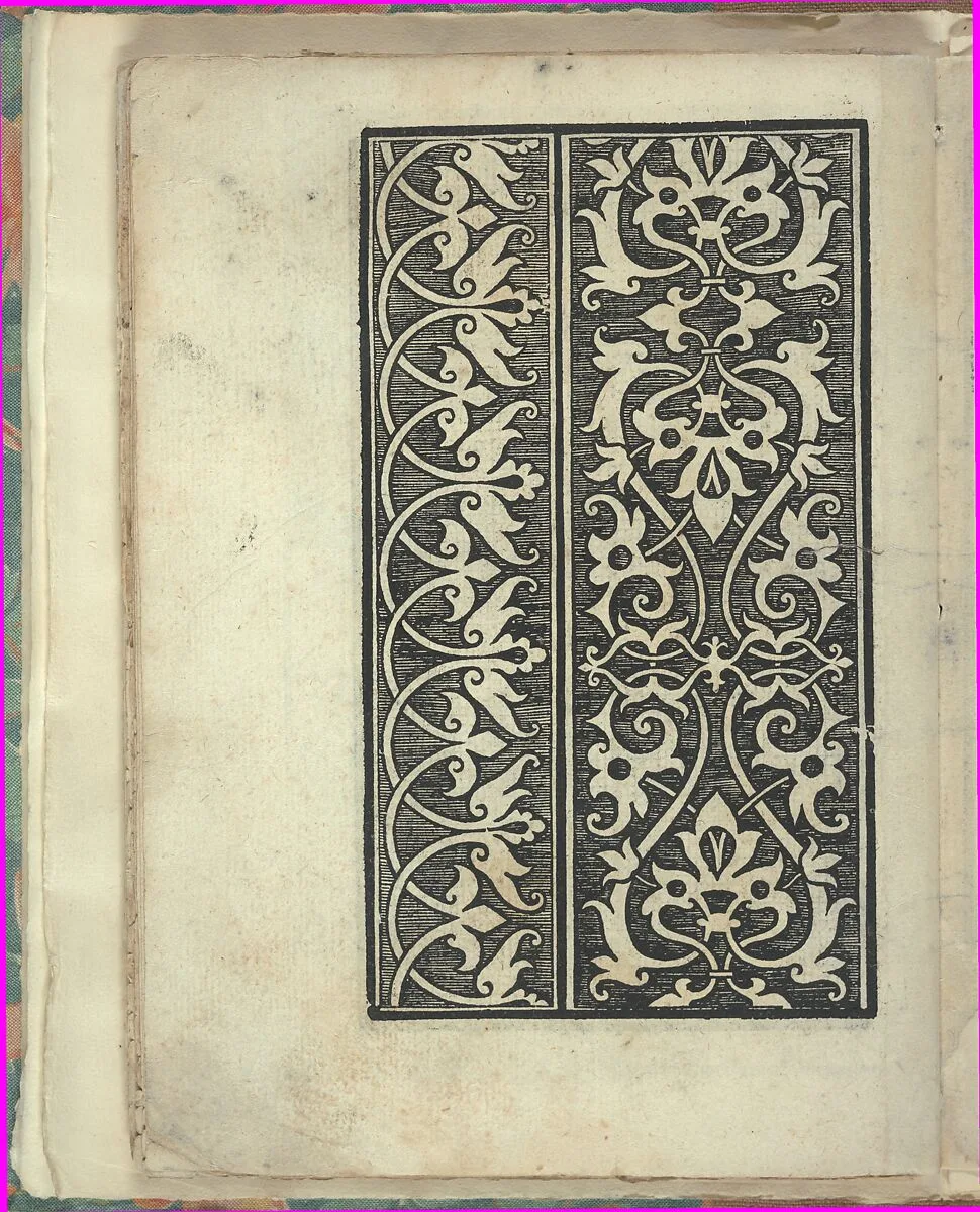 Opera Nova Universali intitulata Corona di racammi, page 36 (verso) — Giovanni Andrea Vavassore