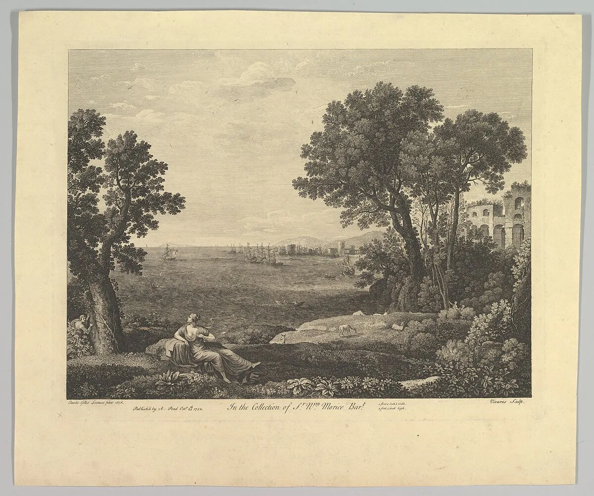 Seascape with Bacchus and Ariadne — François Vivares|Claude Lorrain (Claude Gellée)|Arthur Pond
