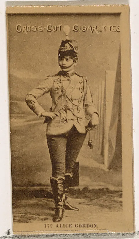 Card Number 172, Alice Gordon, from the Actors and Actresses series (N145-2) issued by Duke Sons & Co. to promote Cross Cut Cigarettes — W. Duke, Sons & Co.