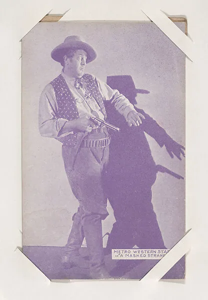 "A Masked Stranger" from Western Stars or Scenes Exhibit Cards series (W412) — Unknown