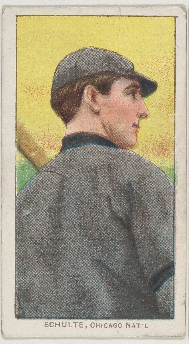 Schulte, Chicago, National League, from the White Border series (T206) for the American Tobacco Company — American Tobacco Company