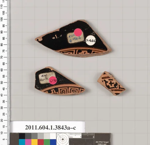 Terracotta fragments of kylikes (drinking cups)