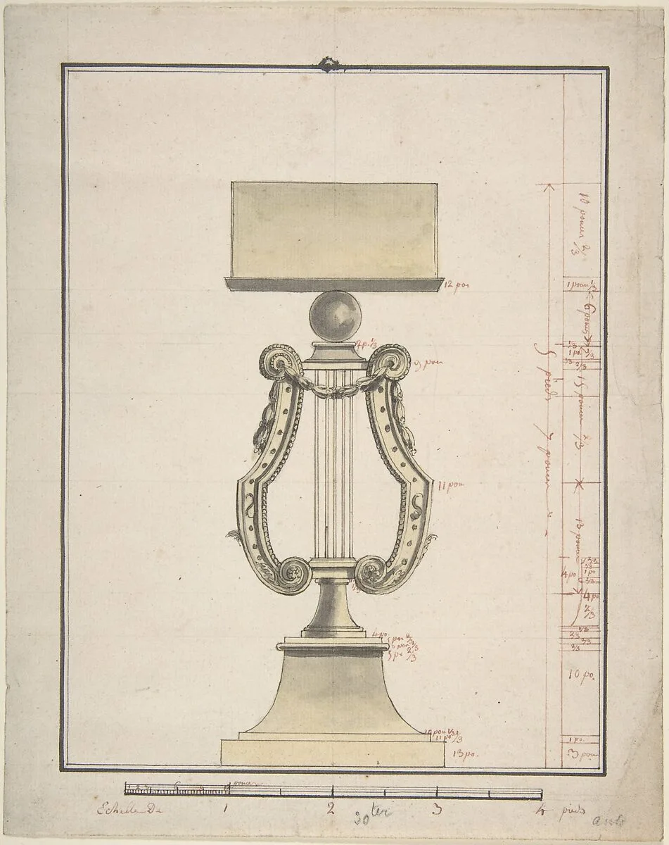 Design for a Music Stand — Anonymous, French, 19th century