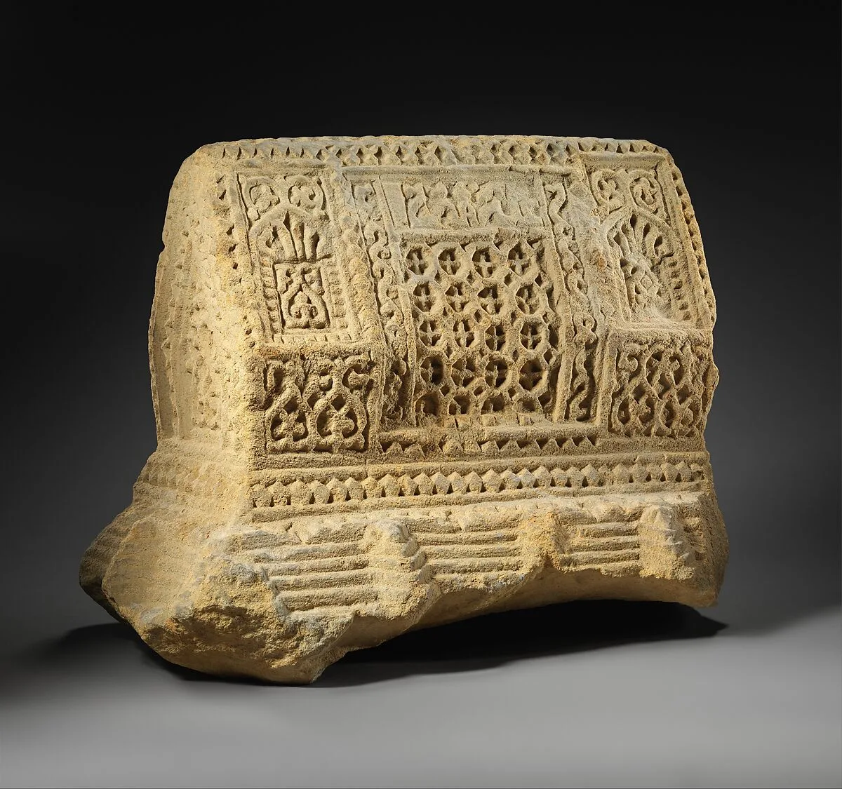 Tomb Marker, in the Shape of a Stepped Trapezoidal Prism — Unknown