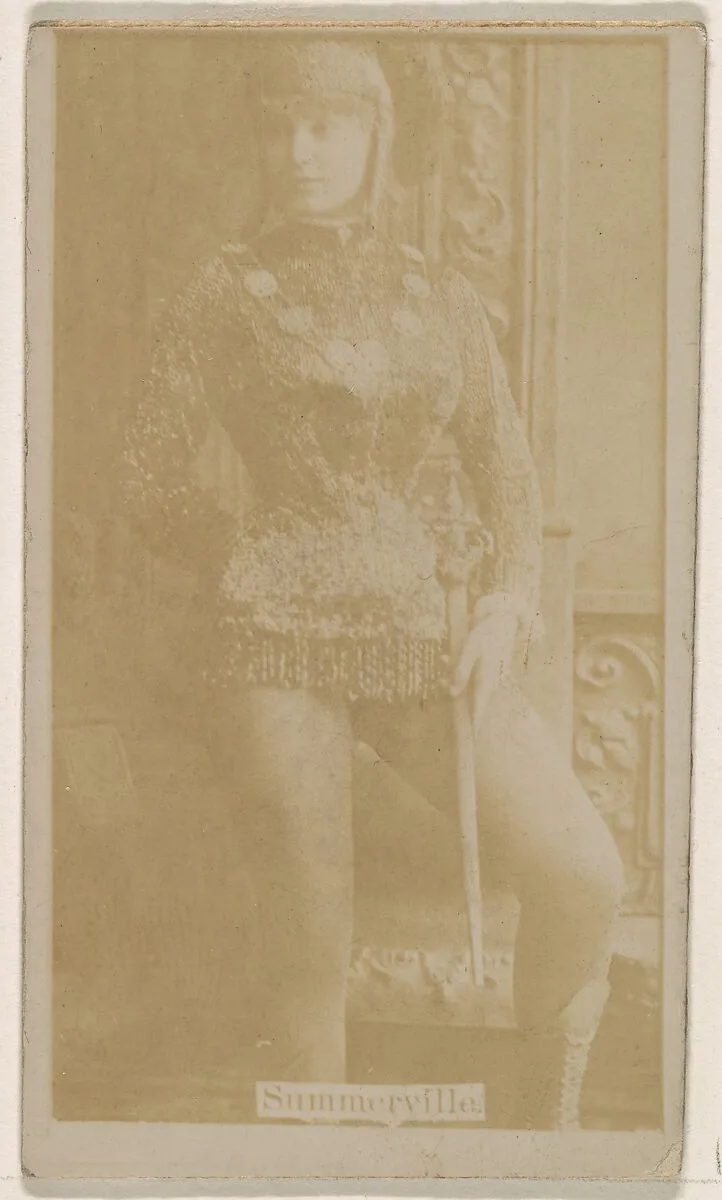 Miss Annie Summerville, from the Actresses series (N245) issued by Kinney Brothers to promote Sweet Caporal Cigarettes — Kinney Brothers Tobacco Company