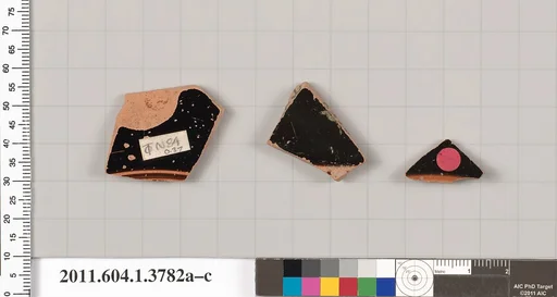 Terracotta fragments of kylikes (drinking cups)