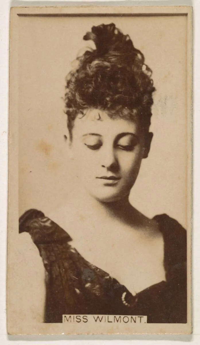 Miss Wilmont, from the Actresses series (N245) issued by Kinney Brothers to promote Sweet Caporal Cigarettes — Kinney Brothers Tobacco Company