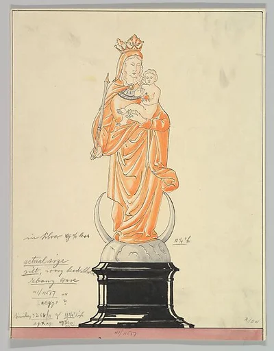 Design for a Statue of the Virgin and Child on a Crescent Moon