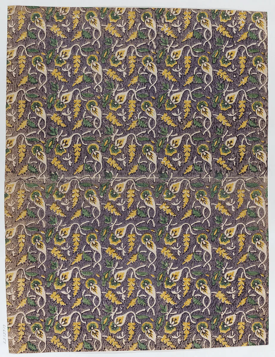 Book cover with overall yellow and green floral pattern — Anonymous