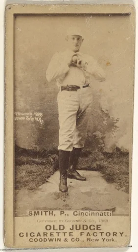 Elmer Ellsworth "Mike" Smith, Pitcher, Cincinnati, from the Old Judge series (N172) for Old Judge Cigarettes